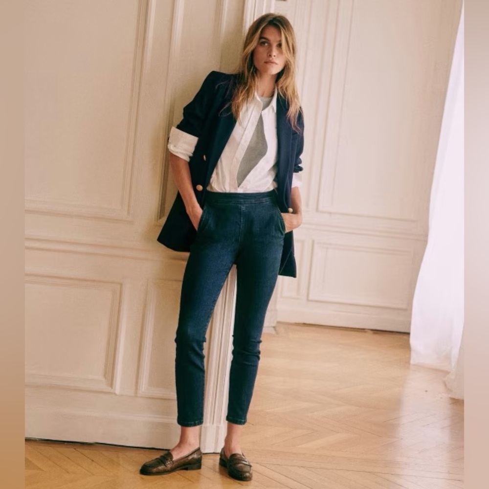 Sezane Clara Trousers Denim - Size 34